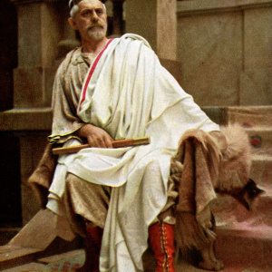 Pilatus - Aus der offiziellen farbigen Postkarten-Serie der Passionsspiele Oberammergau 1922