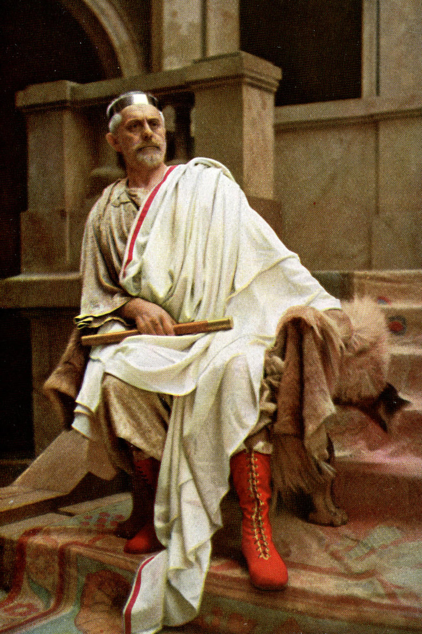 Pilatus - Aus der offiziellen farbigen Postkarten-Serie der Passionsspiele Oberammergau 1922