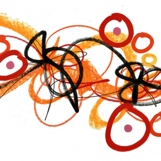 Winzige wilde Gedanken in Farbe 40, Bild in einer graffiti-verwandten Bildsprache, von David Dott