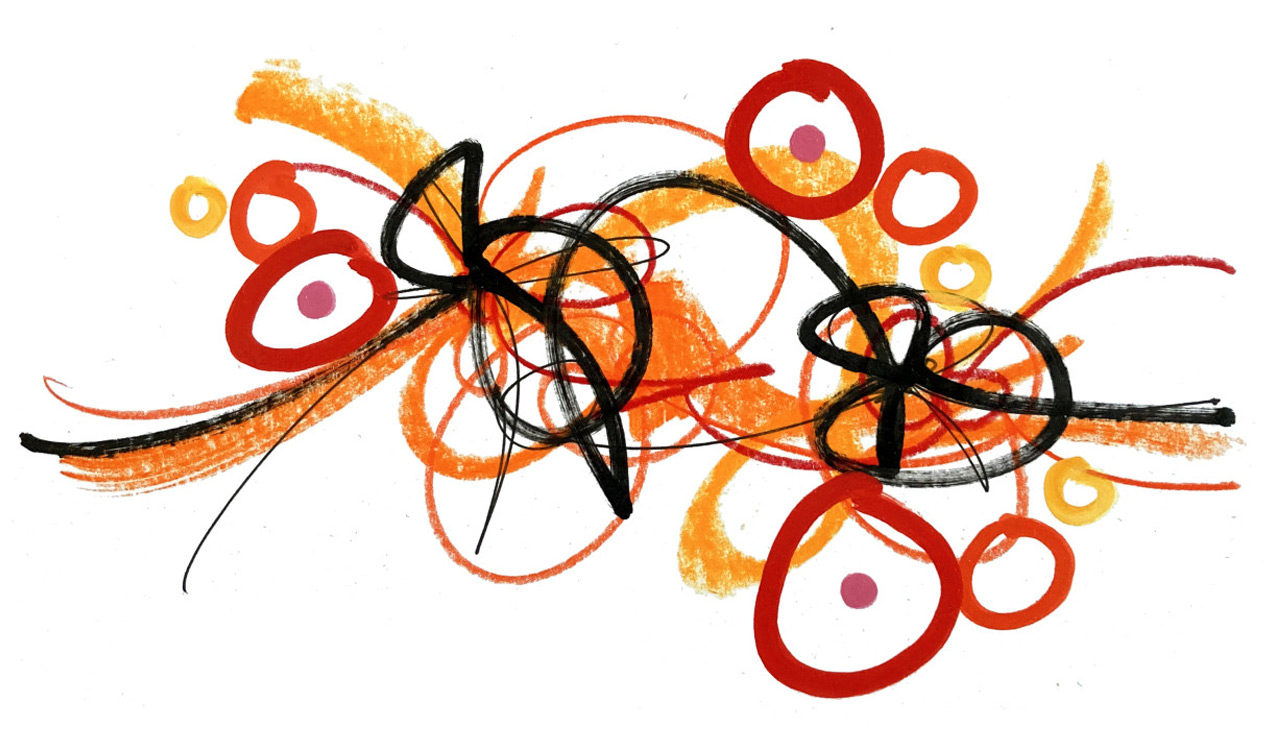 Winzige wilde Gedanken in Farbe 40, Bild in einer graffiti-verwandten Bildsprache, von David Dott