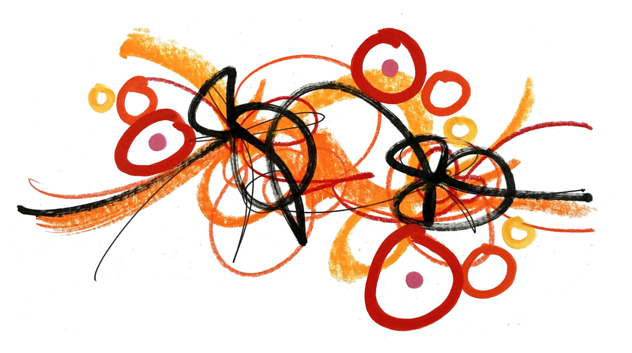 winzige wilde Gedanken in Farbe 40: Bild in einer graffiti-verwandten Bildsprache, von David Dott